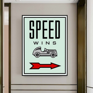 Monopoly Canvas Wall Art: Speed Wins Game Enthusiasts-GraffitiWallArt