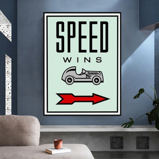 Monopoly Canvas Wall Art: Speed Wins Game Enthusiasts-GraffitiWallArt