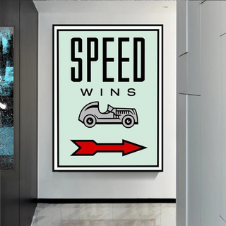 Monopoly Canvas Wall Art: Speed Wins Game Enthusiasts-GraffitiWallArt