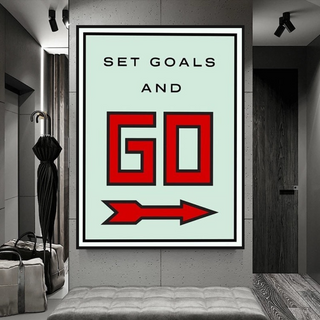 Monopoly Get Goals and Go Card Canvas Wall Art-GraffitiWallArt