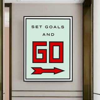 Monopoly Get Goals and Go Card Canvas Wall Art-GraffitiWallArt