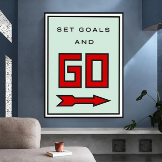 Monopoly Get Goals and Go Card Canvas Wall Art-GraffitiWallArt