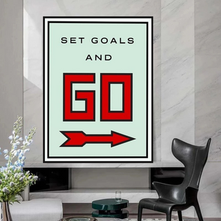 Monopoly Get Goals and Go Card Canvas Wall Art-GraffitiWallArt