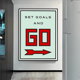 Monopoly Get Goals and Go Card Canvas Wall Art-GraffitiWallArt