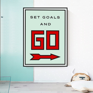 Monopoly Get Goals and Go Card Canvas Wall Art-GraffitiWallArt