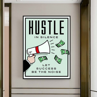 Monopoly Hustle in Silence Card Canvas Wall Art-GraffitiWallArt