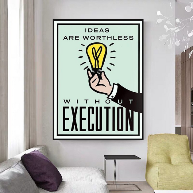 Monopoly Ideas are worthless Card Canvas Wall Art-GraffitiWallArt