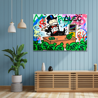 Monopoly Millionaire Canvas Wall Art by Alec Monopoly-GraffitiWallArt