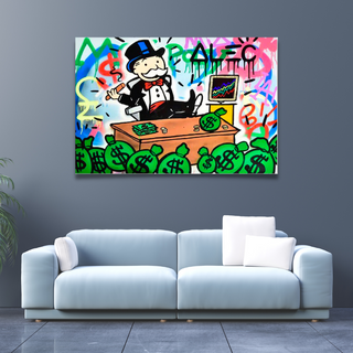 Monopoly Millionaire Canvas Wall Art by Alec Monopoly-GraffitiWallArt