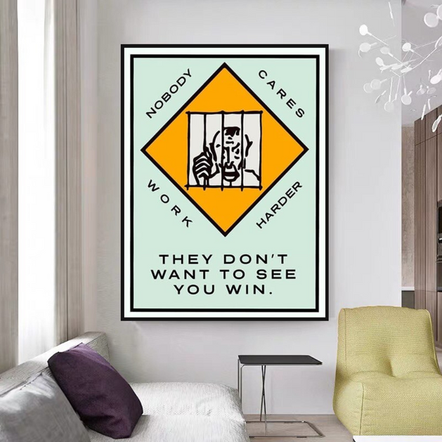 Monopoly They dont want to let you win Card Canvas Wall Art-GraffitiWallArt