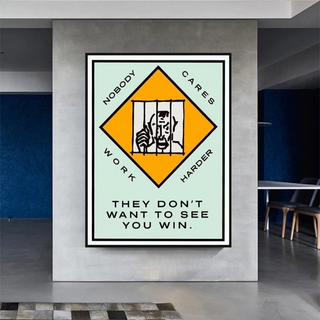 Monopoly They dont want to let you win Card Canvas Wall Art-GraffitiWallArt