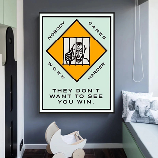 Monopoly They dont want to let you win Card Canvas Wall Art-GraffitiWallArt