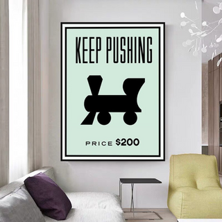 Monopoly Wall Art: Experience the Keep Pushing Classic Game-GraffitiWallArt