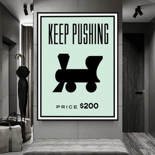 Monopoly Wall Art: Experience the Keep Pushing Classic Game-GraffitiWallArt