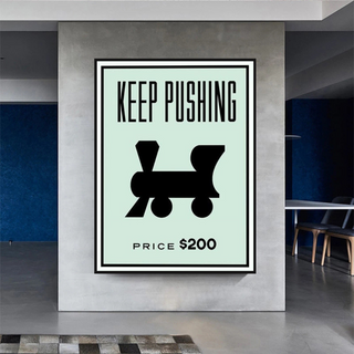 Monopoly Wall Art: Experience the Keep Pushing Classic Game-GraffitiWallArt