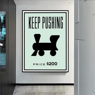 Monopoly Wall Art: Experience the Keep Pushing Classic Game-GraffitiWallArt