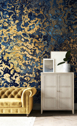 Mosaic Gold Texture Wallpaper Mural-GraffitiWallArt