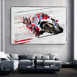 Motorbike Racing Grandprix Canvas Wall Art-GraffitiWallArt