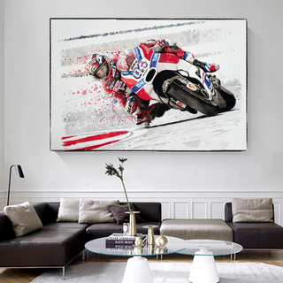 Motorbike Racing Grandprix Canvas Wall Art-GraffitiWallArt