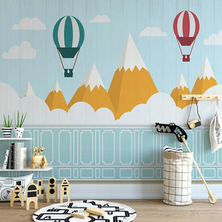 Mountain Peaks Kids Nursery Wallpaper: A Scenic Wonderland-GraffitiWallArt