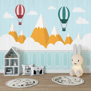 Mountain Peaks Kids Nursery Wallpaper: A Scenic Wonderland-GraffitiWallArt