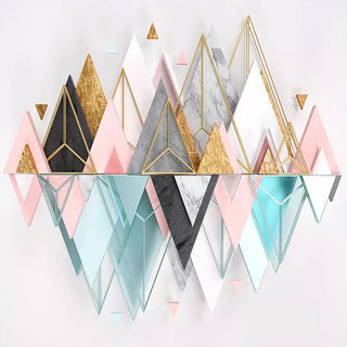 Mountains Geometric Triangle Wallpaper for Home Wall Decor-GraffitiWallArt