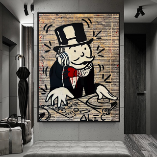 Mr Monopoly Canvas Wall Art: Elevate Your Music DJ Setup-GraffitiWallArt