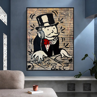 Mr Monopoly Canvas Wall Art: Elevate Your Music DJ Setup-GraffitiWallArt