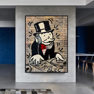 Mr Monopoly Canvas Wall Art: Elevate Your Music DJ Setup-GraffitiWallArt