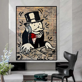 Mr Monopoly Canvas Wall Art: Elevate Your Music DJ Setup-GraffitiWallArt