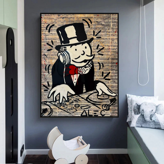 Mr Monopoly Canvas Wall Art: Elevate Your Music DJ Setup-GraffitiWallArt