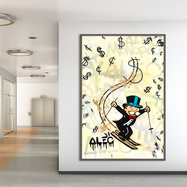 Mr Monopoly Canvas Wall Art: Elevate Your Space with Skiing