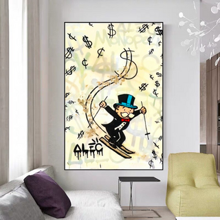 Mr Monopoly Canvas Wall Art: Elevate Your Space with Skiing-GraffitiWallArt