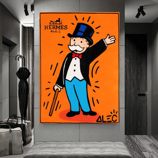 Mr Monopoly Canvas Wall Art Hermes – Luxury Home Decor-GraffitiWallArt