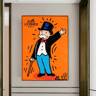 Mr Monopoly Canvas Wall Art Hermes – Luxury Home Decor-GraffitiWallArt