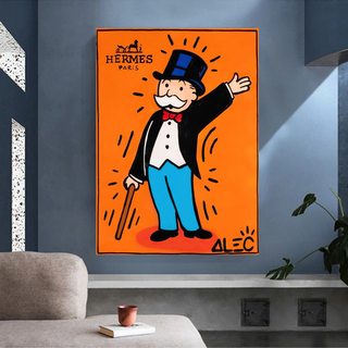 Mr Monopoly Canvas Wall Art Hermes – Luxury Home Decor-GraffitiWallArt