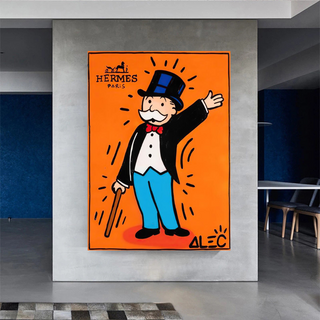 Mr Monopoly Canvas Wall Art Hermes – Luxury Home Decor-GraffitiWallArt