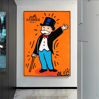 Mr Monopoly Canvas Wall Art Hermes – Luxury Home Decor-GraffitiWallArt