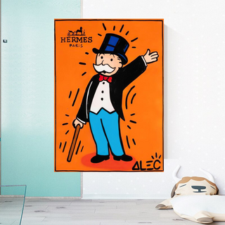 Mr Monopoly Canvas Wall Art Hermes – Luxury Home Decor-GraffitiWallArt