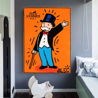 Mr Monopoly Canvas Wall Art Hermes – Luxury Home Decor-GraffitiWallArt