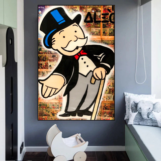 Mr Monopoly Canvas Wall Art: Money Magician Exclusive-GraffitiWallArt