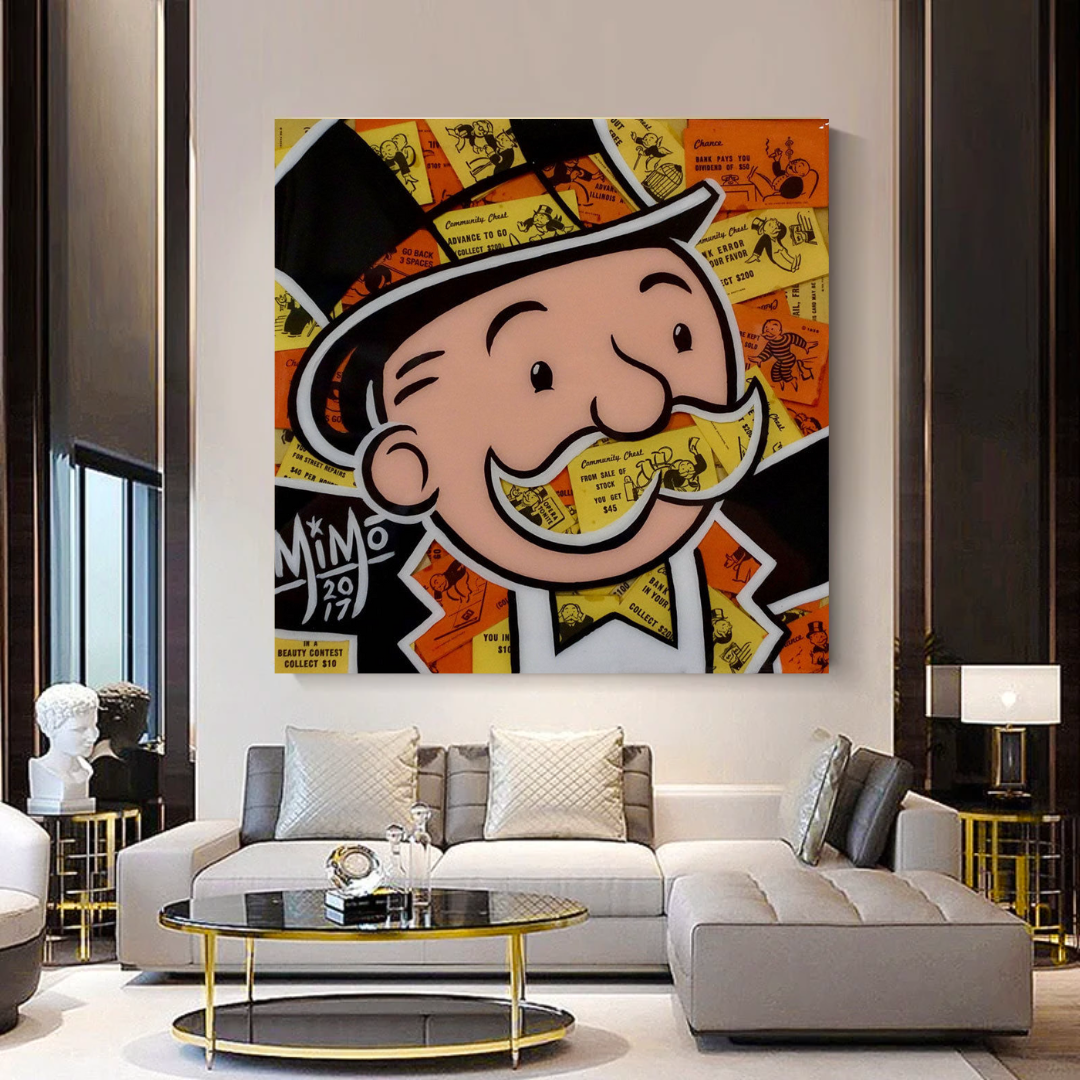 Mr Monopoly Canvas Wall Art – Premium and Eye-catching Décor-GraffitiWallArt