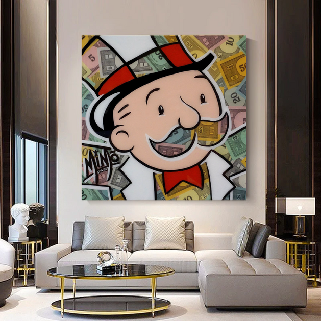 Mr Monopoly Canvas Wall Art - Premium Home Decor-GraffitiWallArt