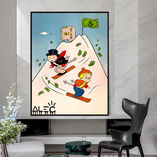 Mr Monopoly Canvas Wall Art: Premium Skiing Home Decor-GraffitiWallArt