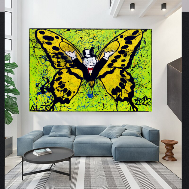 Mr Monopoly Canvas Wall Art: The Butterfly Collection-GraffitiWallArt