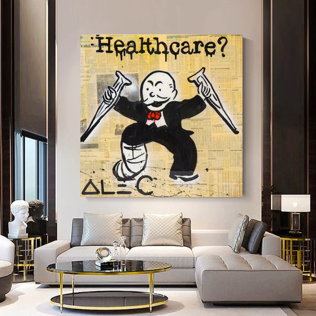 Mr Monopoly Canvas Wall Art: Transformative Healthcare-GraffitiWallArt