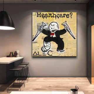 Mr Monopoly Canvas Wall Art: Transformative Healthcare-GraffitiWallArt