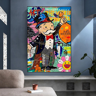 Mr Monopoly Money Bag Wall Art-GraffitiWallArt