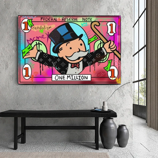 Mr Monopoly Wall Art - One Million Money Art-GraffitiWallArt