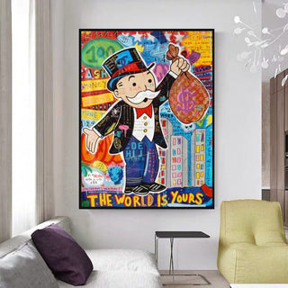 Mr Monopoly World is Yours Wall Art-GraffitiWallArt